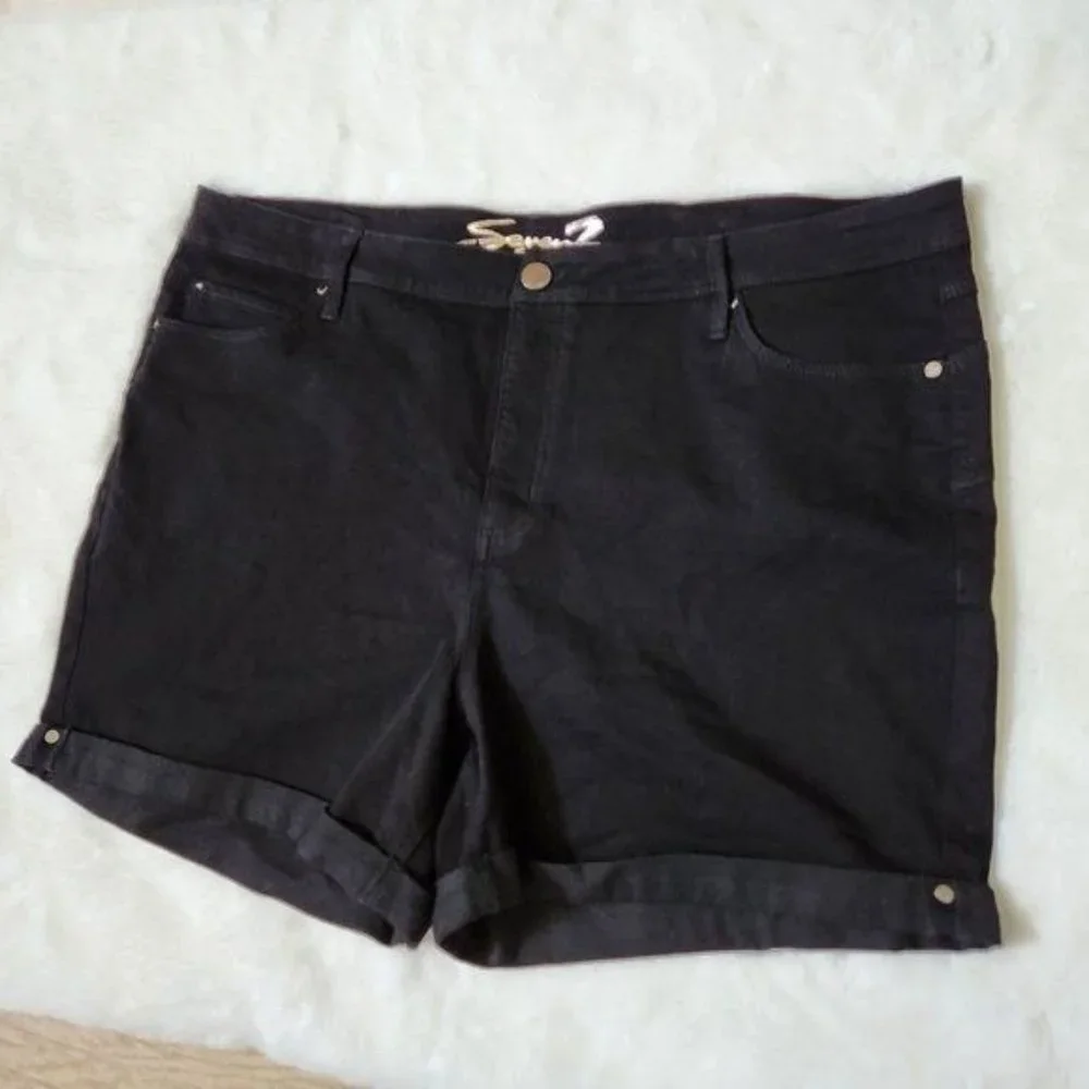 Seven7 Booty Shaper Short sz 24W Black shorts - Picture 3 of 14